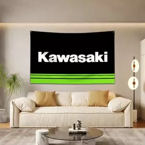 Banner Kawasaki Racing Bandiera Flag Merch Officina Nuovo - Foto 1 di 8