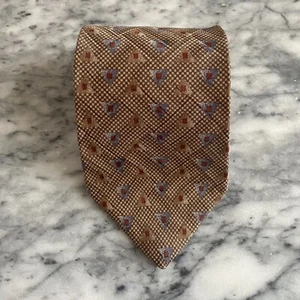 Bugatti 100% Italian Silk Brown Necktie with Triangle Geometric Tie ~3.75" J22 - Picture 1 of 6