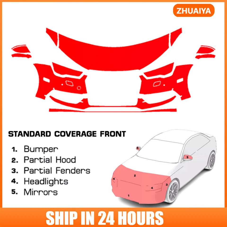 8.5Mil 预切油漆保护膜透明文胸 PPF 套件适用于奥迪 S7 2016-2018 — 第 1/4 张图片
