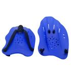 (Blue)Swim Hand Paddles Swimming Training Paddles With Adjustable Straps Contour
