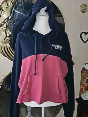 Sudadera con Capucha Abercrombie And Fitch Para Mujer Color Medio Bloque Bolsillo Recortado  Foto 1 de 4