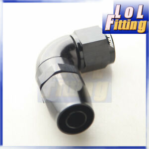 AN-10 10AN 90 Degree One Piece Swivel Hose End Fitting Black
