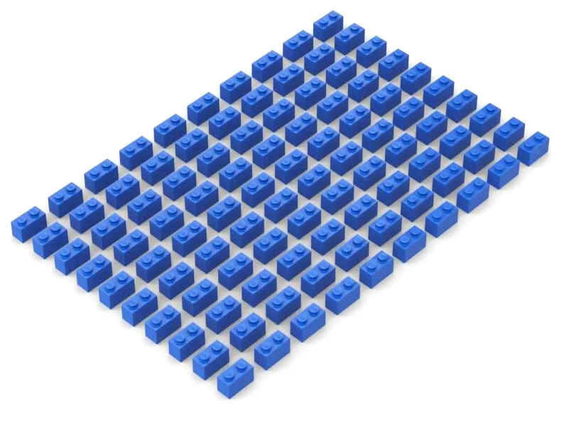 x100 NEW LEGO 1x2 BLUE Bricks  (3004,bulk,brick,city,building,art,school,house) - Image 1 of 1