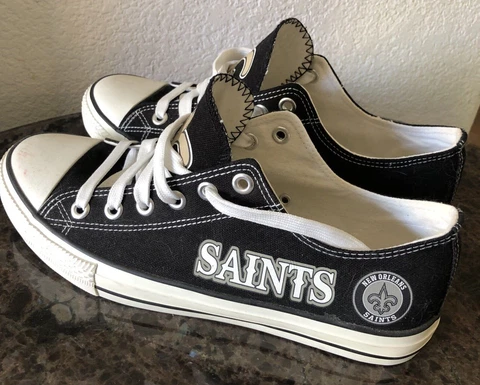 E-LOV NFL Football New Orleans Saints TENNIS SHOES SNEAKERS SIZE Euro 44 Unisex Cover