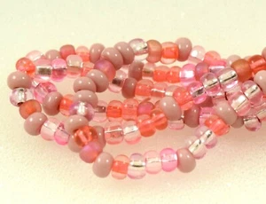 Tschechische kleine Glasperlen Größe 6/0 "MISCHUNG VIKTORIANISCHES ROSA" Stränge - Bild 1 von 5