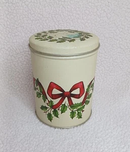 Vintage Christmas Tin Can Bristol Ware Burlington, New Jersey Made In USA Metal - Picture 1 of 16