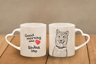 Shiba Inu - ceramic cup, mug "Good morning and love, heart", UK