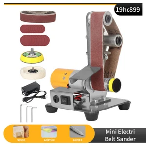 Mini Electric Belt Sander Grinder DIY Polishing Machine Sanding Belt Sharpener - Picture 1 of 8