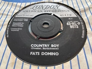 FATS DOMINO ORIG 1959 LONDON 45RPM ' COUNTRY BOY ' 45-HL-P9073 IMPERIAL MADE GB. - Picture 1 of 14