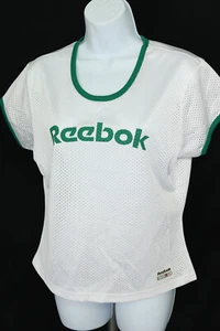 Reebok Classics R95 2003 Vintage Women’s XL White Green Trim Net Jersey Shirt - Picture 1 of 10
