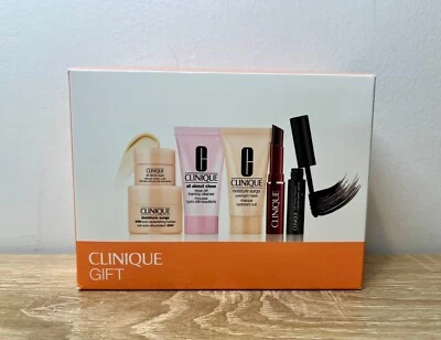 Clinique Moisture Surge Black Honey Skincare Makeup Gift Set 6 Pcs White/Orange - Image 1 of 3