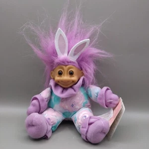 Vintage Russ Berrie Troll Luv Pet Easter Bunny Rabbit Baby Pink Figure Doll BNWT - Picture 1 of 6