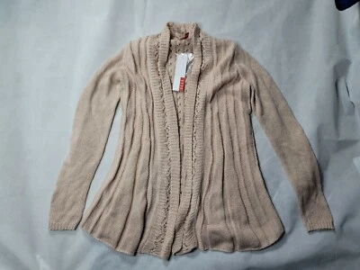 Cárdigan para mujer nuevo con etiquetas Elle rosa pálido acrílico frente abierto XS Foto 1 de 4