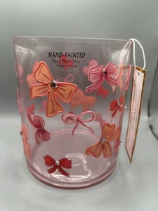 Cupcakes And Cashmere Pink Glass Vase With Bows And Rhinestones Valentines NEW - Picture 1 of 3
