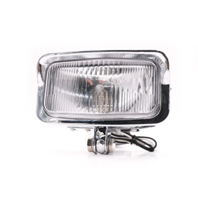 Phare Rectangulaire Carré Rétro Chrome Café Racer Pour Harley Honda Kawasaki VN - Photo 1/4