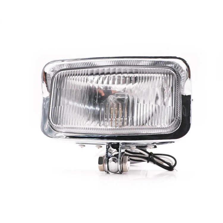 Phare Rectangulaire Carré Rétro Chrome Café Racer Pour Harley Honda Kawasaki VN - Photo 1/4