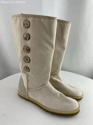 Ugg Lo Pro 5 Button Canvas Boots Cream Women's Size 8 - Image 1 of 4