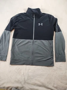 Under Armour HeatGear full-zip jacket in a black and grey color-block  Size YXL - Picture 1 of 8
