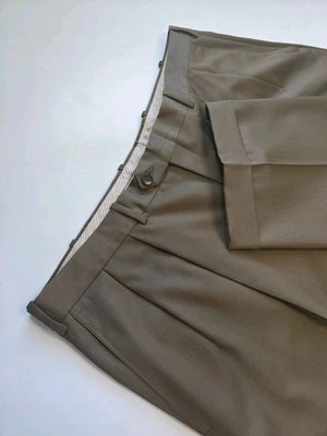 🇺🇲 JB Britches Men's 40x26 Brown Pleated Front Wool Dress Pants  - Image 1 of 4