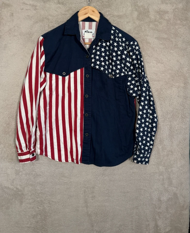 ROPER Western Shirt Womens Size 11  American Flag Foto 1 de 4