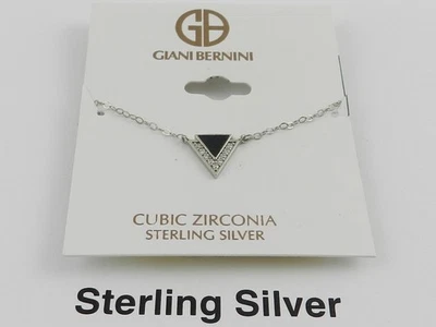 Giani Bernini 方晶锆石和珐琅三角吊坠项链纯银 — 第 1/3 张图片