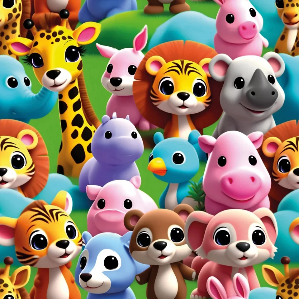 Softshell Stoff digital bedruckt Tiere Apfelgrün - Bild 1 von 1