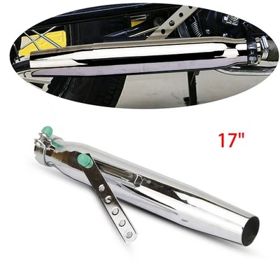 17" Universal Motorcycle Exhaust Pipe Muffler Silencer For Bobber Cafe Racer  - Image 1 of 4