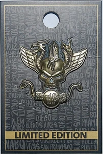 Hard Rock Cafe ONLINE Year 2007 3D Winged Skull #3 "Dragons" (LE75) Pin - Picture 1 of 2