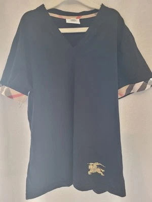 Camiseta Burberry Niños Negra Unisex Cuello en V Algodón Manga Corta Mediana Niños Foto 1 de 4