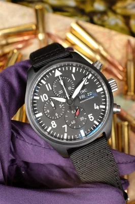 Reloj IWC Pilot Top Gun Negro Cerámica Titanio IW389101 Cronógrafo 44mm Foto 1 de 4