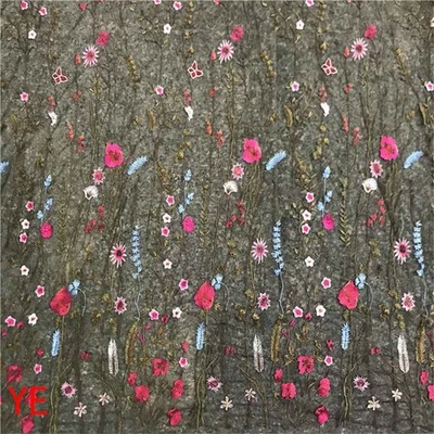 51" Bordado Vestido de Novia Tela de Encaje 0.5Y Floral Cordón Tela de Encaje 8 Colores Foto 1 de 4