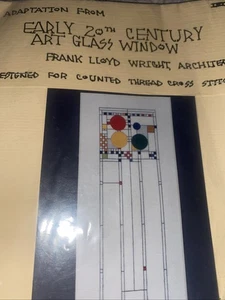 Early 20th Century Art Glass Window Cross Stitch Kit Frank Lloyd Wright - Picture 1 of 3