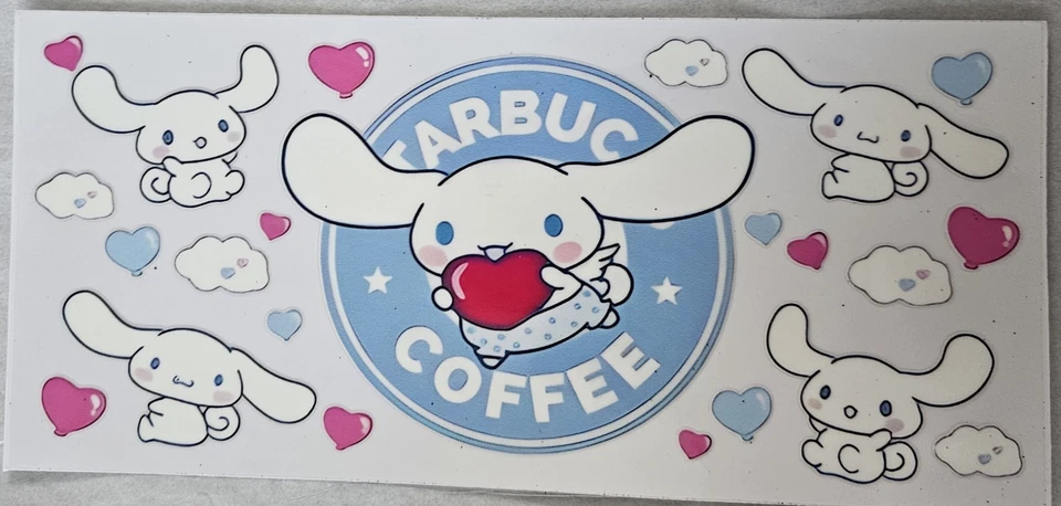 Наклейка переводная на чашку Sanrio Cinnamaroll Red Heart Starbucks UV DTF  - Изображение 1 из 1