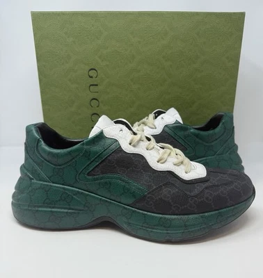 Zapatilla Gucci Rhyton GG Monograma Verde/Negro Talla 12 EE. UU. 11 Gucci Foto 1 de 4