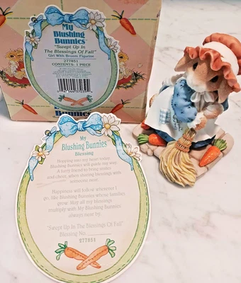 NUEVA Estatuilla Blushing Bunnies "Barrida en las Bendiciones del Otoño" con Caja y Papeles Foto 1 de 2