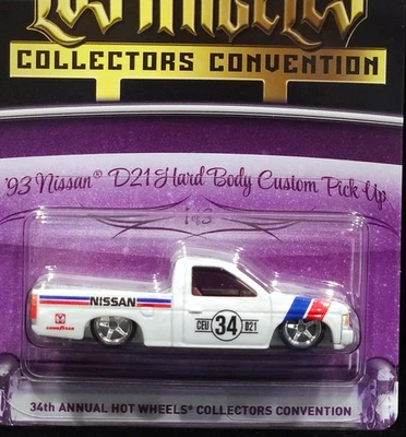 Nissan D21 1993 camioneta pickup de carrocería dura 2020 auto de convención Hot Wheels 93 06460/06700 Foto 1 de 4