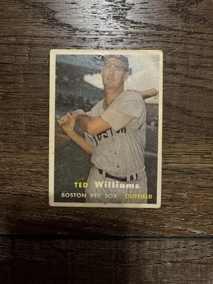 Tarjeta de béisbol 1957 Topps de los Medias Rojas de Boston Ted Williams #1 Foto 1 de 4