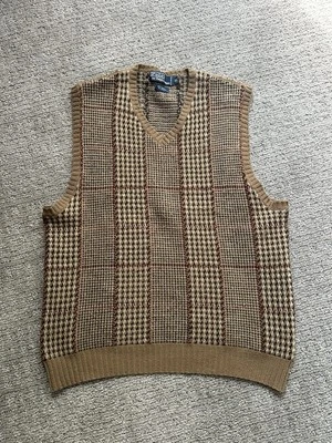 Size XL - Men’s Vintage Polo Ralph Lauren Plaid Sweater Vest Brown - Image 1 of 4