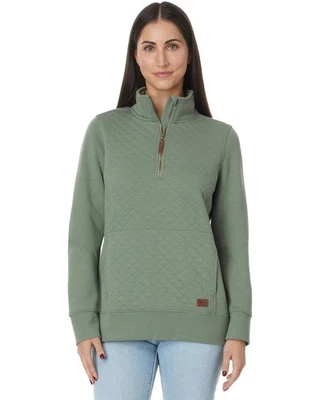 Sudadera Pullover L.L.Bean Mujer Acolchada *IN Marrón Tostado* 1/4 Cremallera Mediana Alta Foto 1 de 4