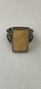 Vintage Southwestern Sterling Silver Cream Quartz Ring Size 8.5 12.48 grams - Picture 1 of 4