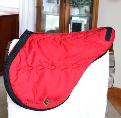 Bolso de sillín Big D rojo acolchado con cremallera con correa de transporte portador cazador/saltador inglés Foto 1 de 4