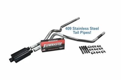 04-14 Ford F-150 caminhão aço inoxidável 2,5" kit de escape duplo Flowmaster Super 44 - Imagem 1 de 3