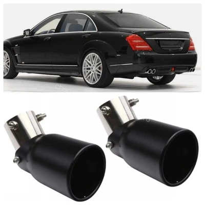2X For Mercedes Benz SL500 Car Exhaust Pipe Tip Rear Tail Throat Muffler Black Foto 1 de 4