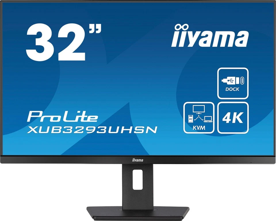 iiyama W128408609 XUB3293UHSN-B5 32'' IPS panel with KVM  switch, USB-C dock ~E~ - Bild 1 von 1