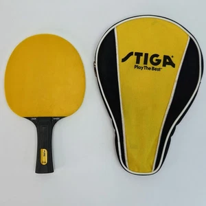 Stiga Pure Color Advance Premium YELLOW Ping Pong Table Tennis Paddle & Case - Picture 1 of 13