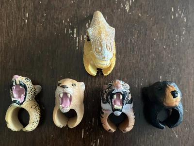 Anillo Imperio Animal Colección Pintado a Mano Oso Tigre Leopardo Gato Dino Foto 1 de 4