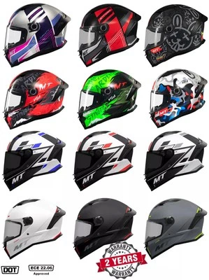 MT STINGER 2 FULL FACE ECE22.06 DOT MOTORCYCLE HELMET ZIVZE TRON ARDENT RAM YOZU - image 1 of 2