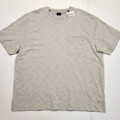 $115 Nueva CAMISETA COSTA IZQUIERDA Camisa Cuello Redondo S/S Algodón Para Hombre 2XL XXL Gris RAYAS Foto 1 de 4