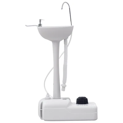 OUTSUNNY Lavabo de camping lavabo de mano con recipiente colector de aguas residuales HDPE gris