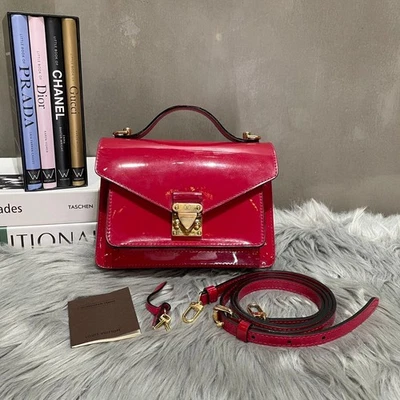 Authentic Glamorous Louis Vuitton Monceau Handbag Crafted Festive Red Patent Lea - Image 1 of 4